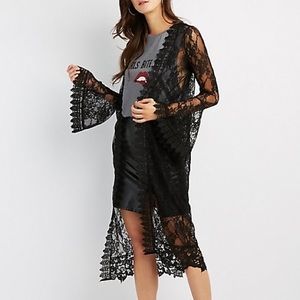 BRAND NEW Crochet-Trim Lace Bell Sleeve Duster